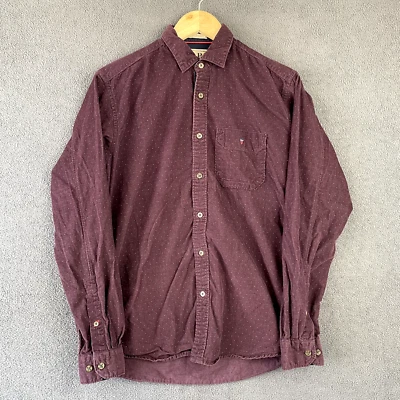 LP Jeans Long Sleeve Shirt Mens Size 39 Purple Button Up Corduroy Polka Dot - Image 1 of 4