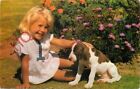 Picture Postcard::Young Girl With a Puppy Dog