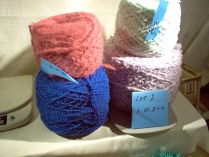 Lot of 4 yarn cakes, boucle 1 lb 10oz. mix colors lot 1 - Picture 1 of 3