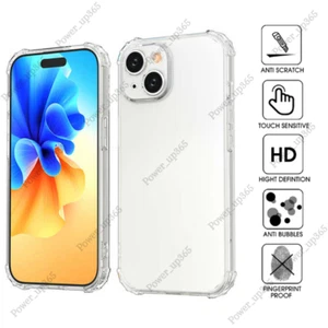 For iPhone 15 14 13 12 11 Pro XR X 8 7 6 Crystal Shockproof Clear Case Cover Lot - Picture 1 of 11