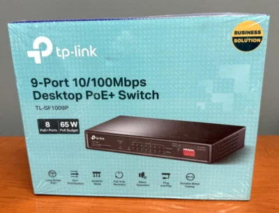 TP-LINK TL-SF1009P 9-Port 10/100Mbps Desktop Switch with 8-Port PoE+ 0160600208 - Image 1 of 3