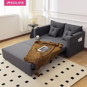 Redlife 3-in-1 Convertible Sleeper Sofa Bed Pull-Out Bed Couch w/ Side Pocket - Picture 1 of 7
