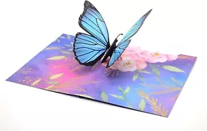 Blue Morpho Butterfly 3D Pop-Up Card – Unique Greeting for All Occasions - Picture 1 of 6
