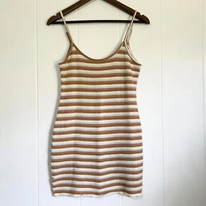 Rip Curl Striped Spaghetti Strap Summer Beach Knit Dress Women's Small - Picture 1 of 4