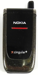 Nokia 6061 - Black and Silver ( AT&T / Cingular ) Rare Cellular Flip Phone