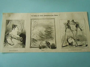 Vignette 1848 - Echasses dans les Landes Cariture Humour - Picture 1 of 1