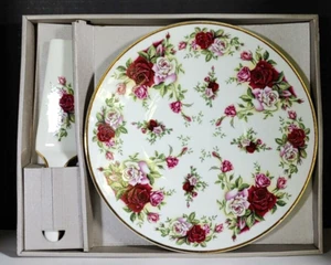SERVITORE PER TORTE/TORTE E PIATTO FORMALITÀ PORCELLANA ROSA VITTORIANA DI BAUM BROS. - Foto 1 di 6