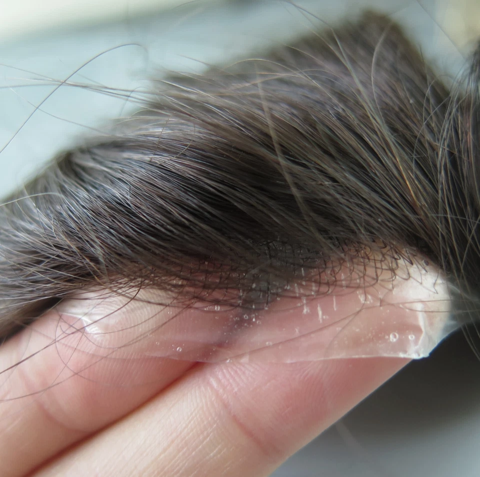 Repuesto de sistemas de cabello invisibles de poli PU para hombre de piel ultra delgada Foto 1 de 4