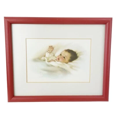 Impresión artística Bessie Pease Gutmann litográfica enmarcada despertar firmada guardería 1985 Foto 1 de 4