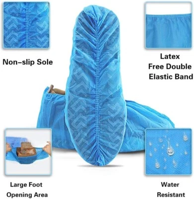 100Pcs Non-woven Disposable Shoe Covers Non-Slip Resistant Dust proof  ONE SIZE - Image 1 of 4