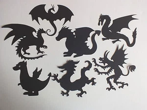 9 ASS BLACK DRAGONS, PHOENIX KRAMPUS MYTHICAL 160gm card stock - Picture 1 of 28