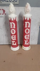 Pair Vintage 1970 Blow Mold Candles 26 inch tall - Picture 1 of 5