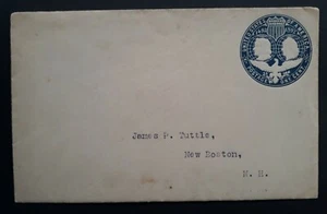 1892 United States 1c Stamped Cover & Letter sent to New Boston NH - Picture 1 of 4