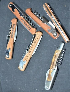 Straight Corkscrew, Wood, Many Brands, Foil Knife Bottle Opener Bar Helper Qty 1 - Picture 1 of 4