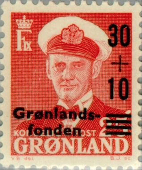 Groenlandia #Mi43 MNH 1959 King Frederick IX Charity [B2] Foto 1 de 1