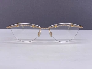 CAZAL Eyeglasses Frames woman Silver Gold Oval Rectangular 110 Rimless Germany - Picture 1 of 11