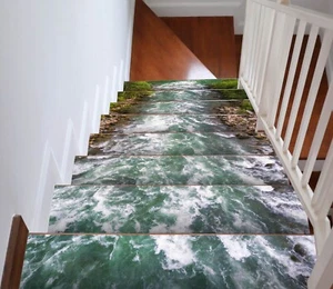 3D Fluss H037 Stair Risers Dekoration Fototapete Vinyl Aufkleber Tapete E - Bild 1 von 6