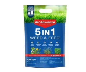 BIOADVANCED 704860U 5-in-1 Weed and Feed Lawn Fertilizer and Crabgrass Killer - Picture 1 of 7