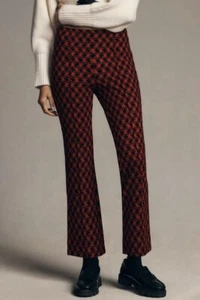 Pantalones Cortos Anthropologie Maeve The Margot Kick-Flare Rojo Negro Geo L - Imagen 1 de 7