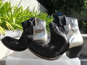 Golden Goose Deluxe Brand SYDNEY Black/Platino Lame Distressed Boots Italy EUR36 - Picture 1 of 12