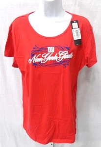 New York Giants Football Ladies Short Sleeve Fitted Shirt 2XL Red New - Picture 1 of 1