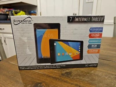 Supersonic 7" Internet Tablet Quad Core 8GB Storage 512MB Ram Memory BRAND NEW - Image 1 of 2