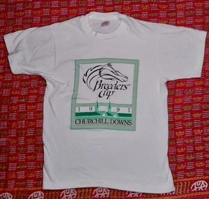 Taza de criadores vintage Churchill Downs blanca puntada única para hombre mediana - Imagen 1 de 7