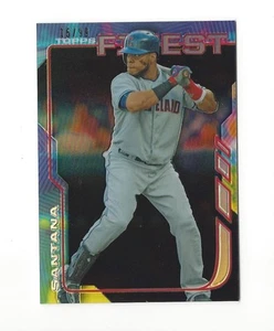 2014 FINEST CARLOS SANTANA BLACK REFRACTOR #d 15/99 CLEVELAND INDIANS - Picture 1 of 1