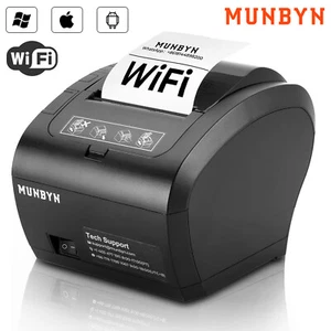 MUNBYN WiFi Receipt Printer 80mm POS Printer USB/Lan/Serial Port for Cash Drawer - Picture 1 of 11