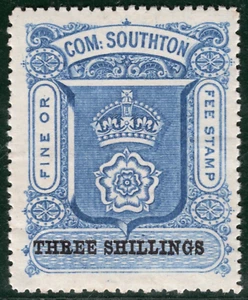 GB HANTS QV Revenue Stamp 3s *COM:SOUTHTON FINE/FEE* Southampton Mint GWHITE13 - Picture 1 of 6
