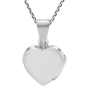 Engravable Precious Sweet Heart Sterling Silver Locket Necklace - Picture 1 of 5