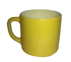 VTG Federal Glass Mug Heat Proof Yellow D Handle Made in USA - Picture 1 of 6