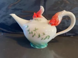 Franz Porcelain Lucky Goldfish Collection Teapot 2004 Rare FZ-FZ00442 - Picture 1 of 4