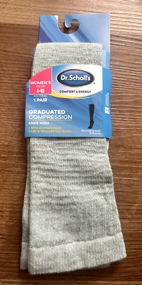 Женские градуированные компрессионные носки Dr Scholl's 4-10 1 пара цвет серый цвет морской пены - Изображение 1 из 4