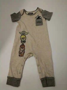Star Wars (TM) You R2 Cool Gray Snaps Baby One-Piece 12M Lucasfilm (C) - Picture 1 of 9