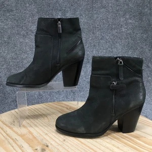 Vince Camuto Boots Womens 9.5 M Hinnegan Block Heels Ankle Bootie Black Leather - Picture 1 of 17