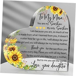 Mothers Day Gifts Acrylic Mom Birthday Sign Plaque Presents from Sunflower - Picture 1 of 7
