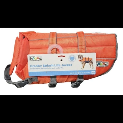 Outward Hound Granby Splash Orange Dog Life Jacket Chest Girth 21-27 in Medium - Image 1 of 4