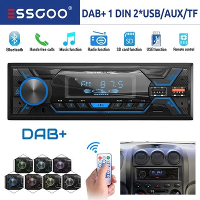 Autoradio mit DAB+ Bluetooth Freisprech 7 Farben 1 DIN MP3 Player USB SD Aux FM - Bild 1 von 4