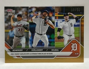 2025 Topps Now #364 Scherzer Verlander Skubal Tigers GOLD Foil Parallel 18/50 - Picture 1 of 1
