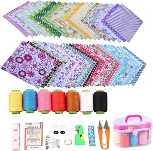 50 Pcs 4" x Craft Fabric, Bundle Patchwork, Pre-Cut Quilt Squares,... - Picture 1 of 7