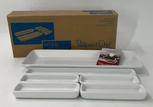 Pampered Chef Simple Additions White 6 Piece Hospitality Set #1945 New In Box - Picture 1 of 12