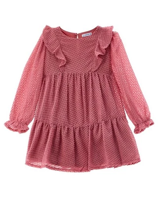 Mayoral Rose Ruffle Plumeti Dress Pink 3Y - Image 1 of 2