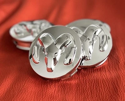4x Glossy Silver Dodge 63mm Wheel Center Caps Fits Challenger Charger RAM 1500 - Image 1 of 4