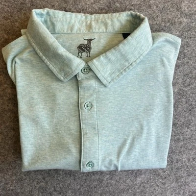 Camisa polo masculina Raffi XL algodão com botões azul macia golfe preppy casual praia - Imagem 1 de 4