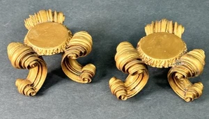 Pair Ornate Gold Scroll Display Stands Pedestal Risers Decor Props - Picture 1 of 8
