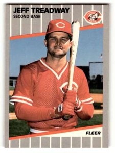 1989 Fleer #173 Jeff Treadway    Cincinnati Reds Baseball Cards NM Near ID:54315
