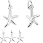 Silver Charm Pendants Alloy Starfish Charms Jump Rings  Jewelry Accessories