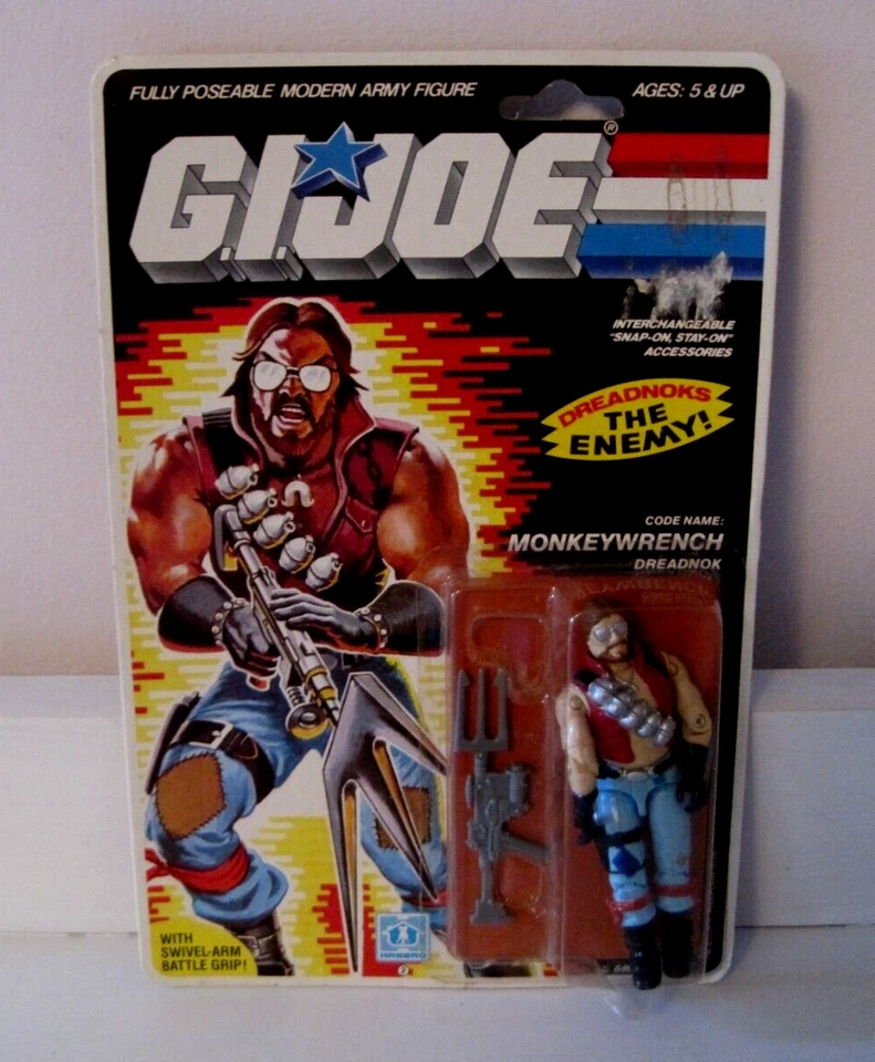 1985 Hasbro Gi Joe Monkeywrench Dreadnok Action Figure Unpunched