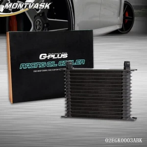 New Universal 15 Row 10AN Aluminum Transmission Engine Oil Cooler Black - Picture 1 of 6